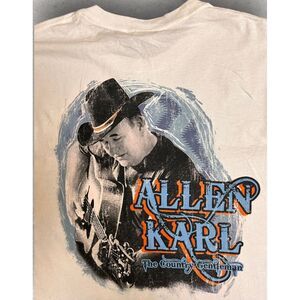 Allen Karl The Country Gentleman‎ Country Music T Shirt White Mens' Size Large